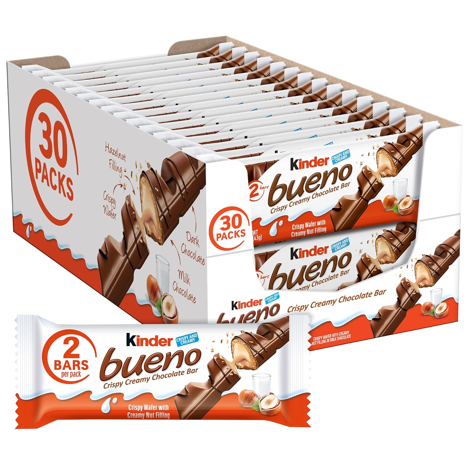 Kinder Bueno Milk Chocolate and Hazelnut Cream